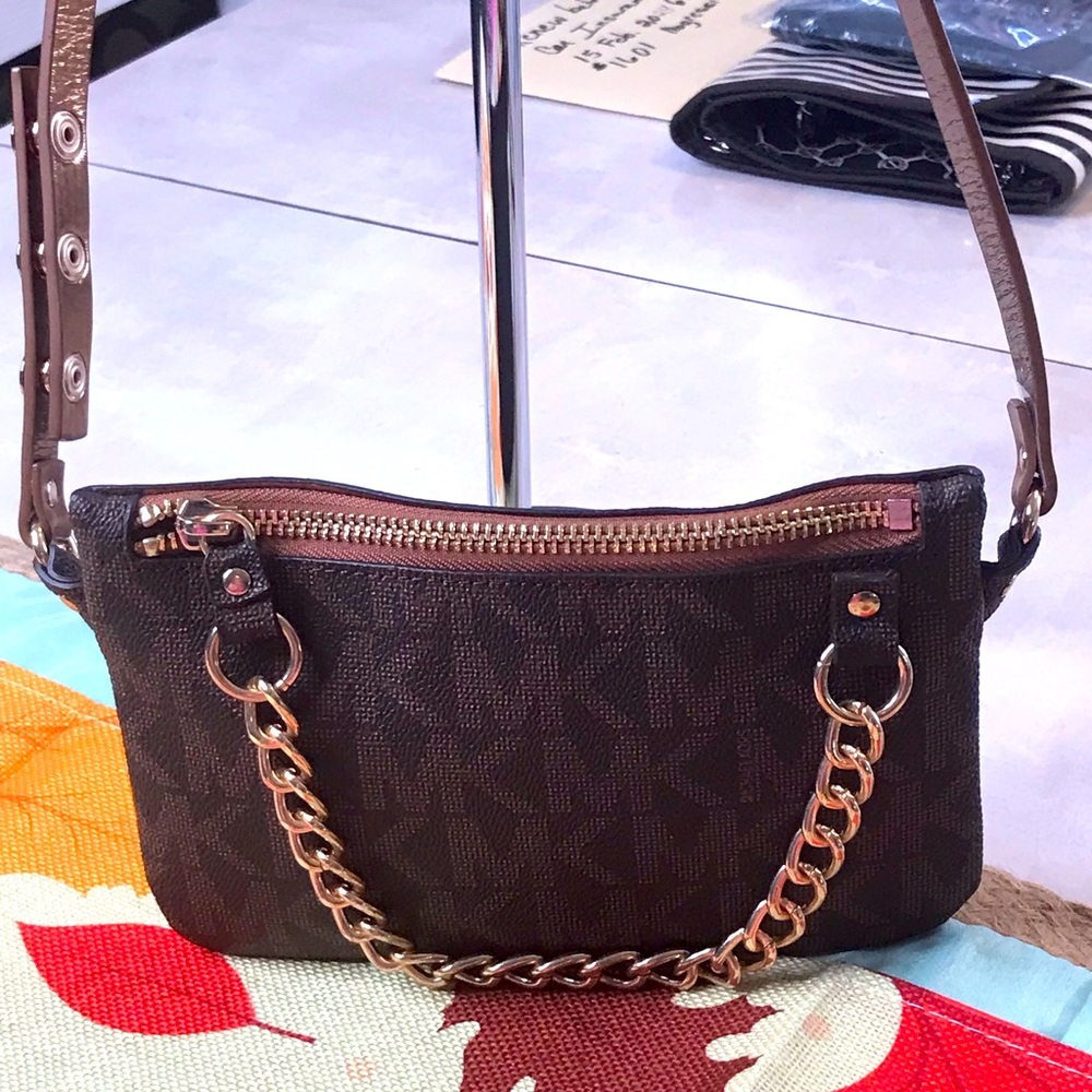 Michael by Michael Kors small satchel, wristlet. Removable strap, or fanny pack